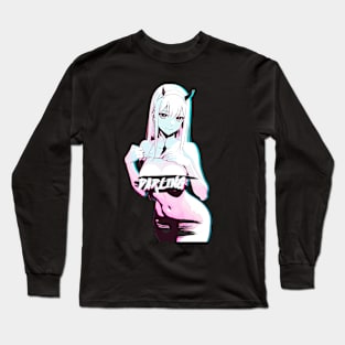 Darling #2 Ocean Bleach Zero Two Aesthetic Edit Long Sleeve T-Shirt